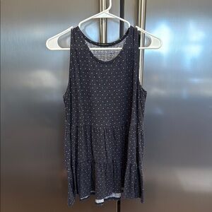 Staccato Navy Blue and White Stars Tiered Tank Top